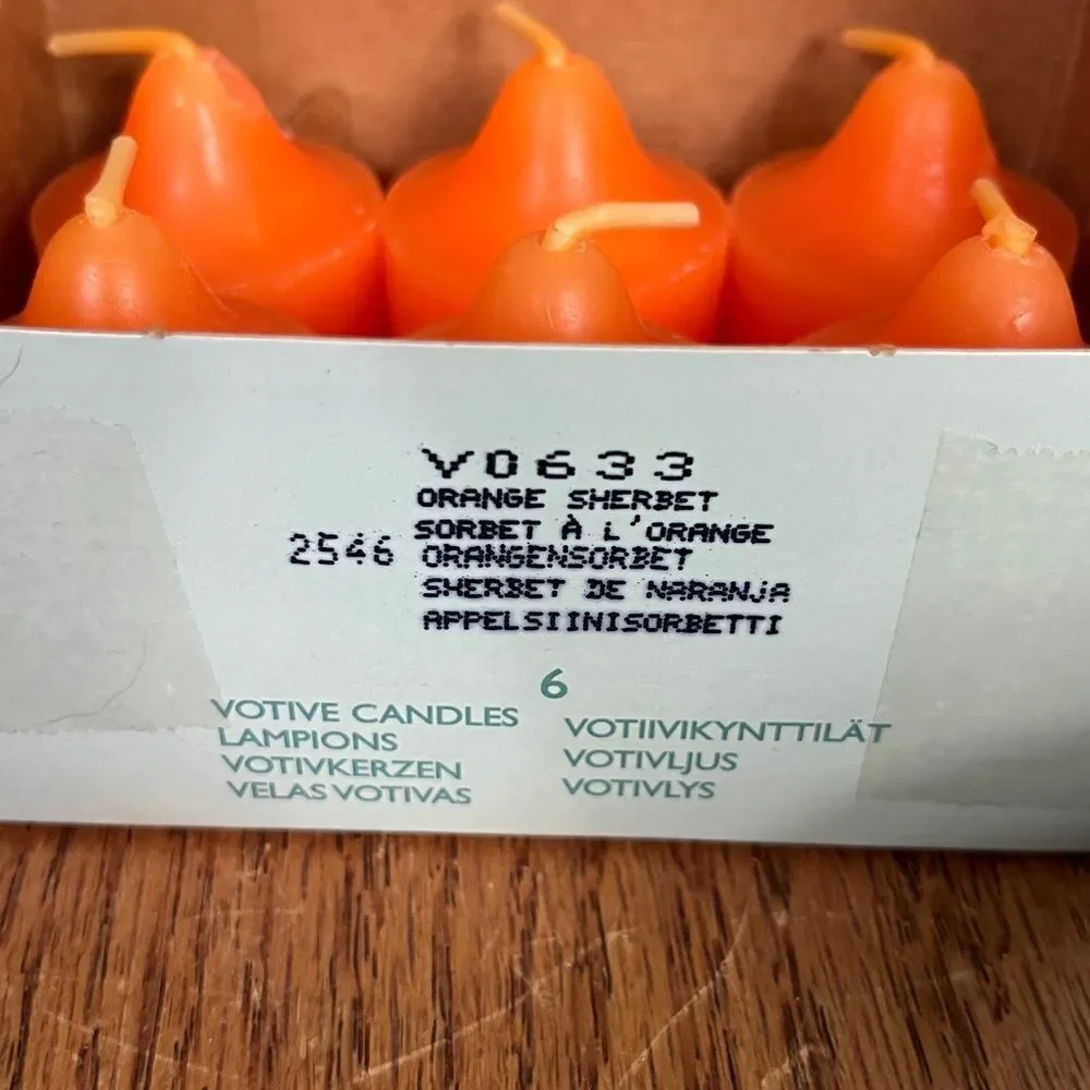 Partylite Orange Sherbet 12 Votive Candles & 8 Aroma Melts orange colored New